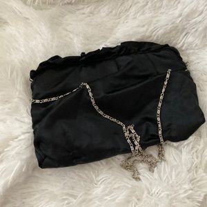 Satin small black bag